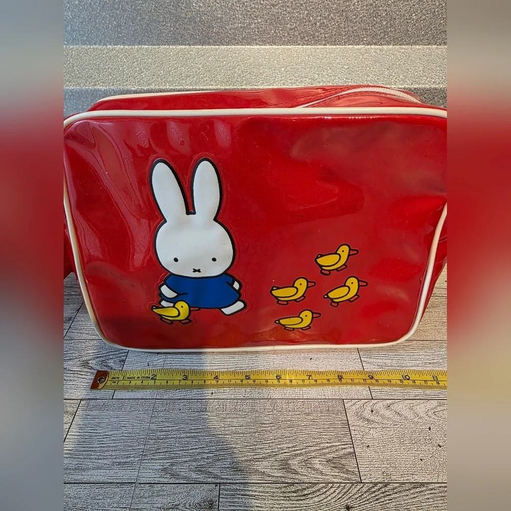 Red Bag with Cartoon Character and Yellow Ducks